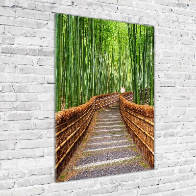 Foto obraz szkło hartowane pionowy Las bambusowy