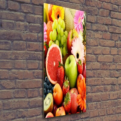 Foto obraz zdjęcie na szkle pionowy Owoce i kwiaty