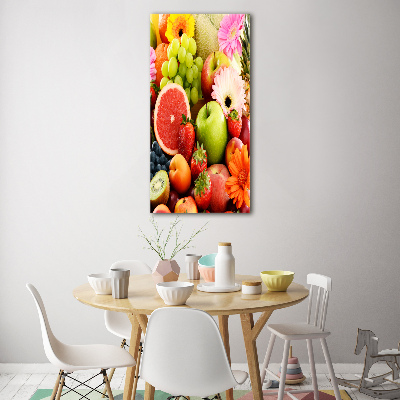 Foto obraz zdjęcie na szkle pionowy Owoce i kwiaty