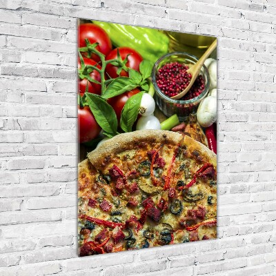 Fotoobraz szklany na ścianę do salonu pionowy Pizza