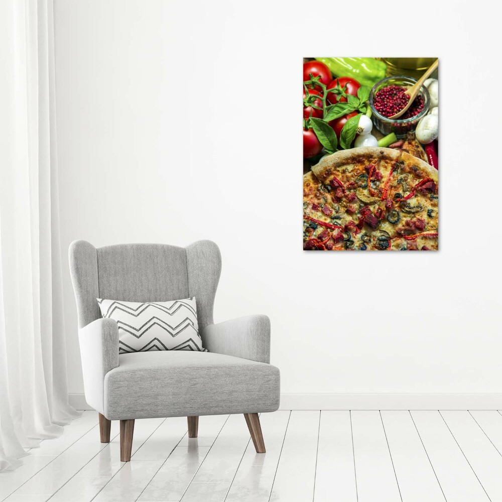 Fotoobraz szklany na ścianę do salonu pionowy Pizza