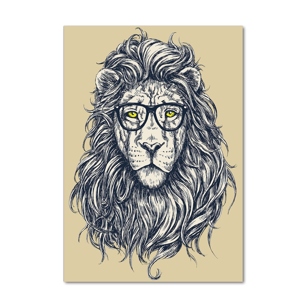 Foto obraz zdjęcie na szkle pionowy Hipsterski lew