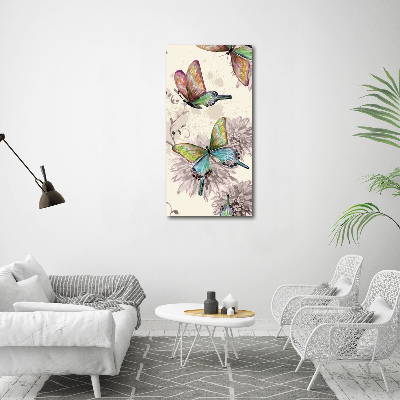 Foto obraz na szkle pionowy Kolorowe motyle