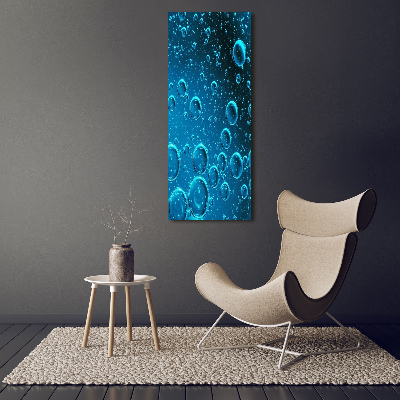 Foto obraz zdjęcie na szkle pionowy Bąble pod wodą