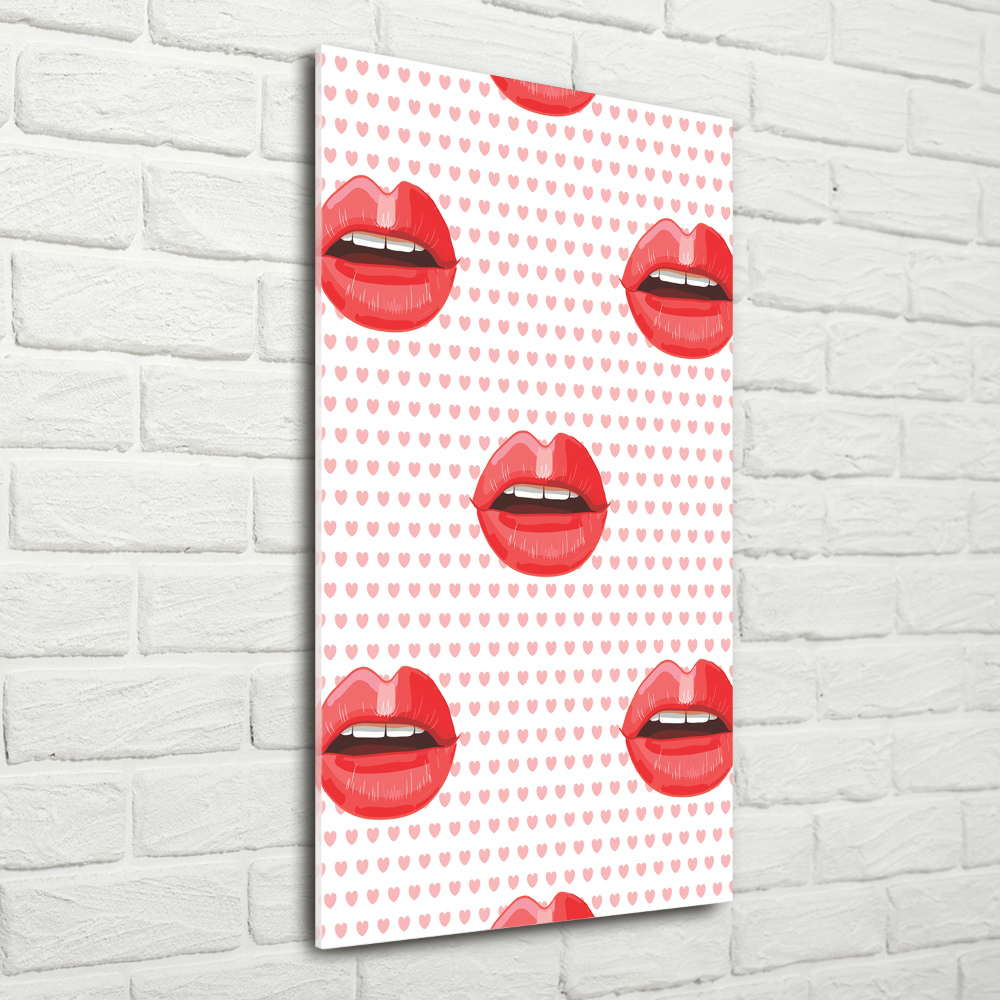 Foto obraz szkło hartowane pionowy Czerwone usta