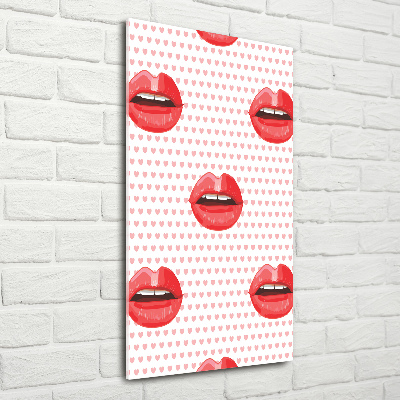 Foto obraz szkło hartowane pionowy Czerwone usta