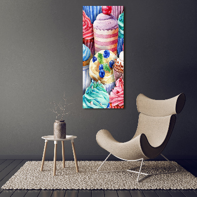 Foto obraz na szkle pionowy Kolorowe babeczki