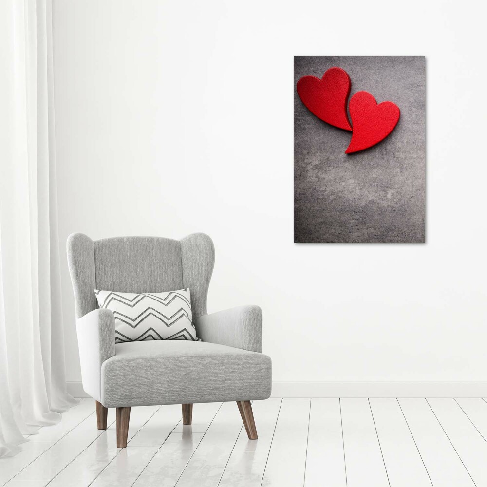 Foto obraz zdjęcie na szkle pionowy Czerwone serca