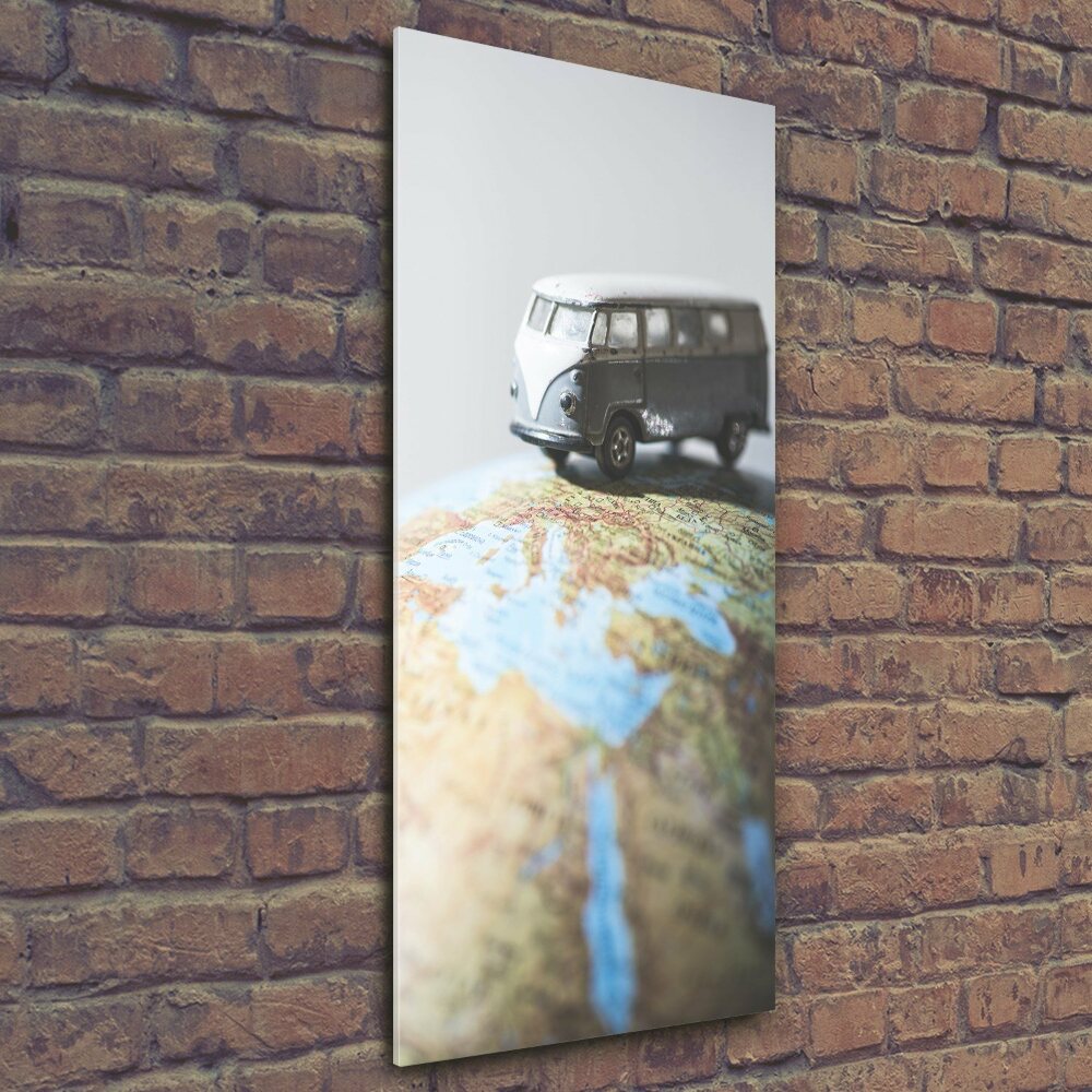 Foto obraz na szkle pionowy Van na globusie