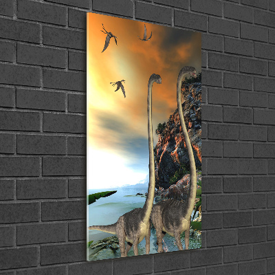 Foto obraz szkło hartowane pionowy Dinozaury