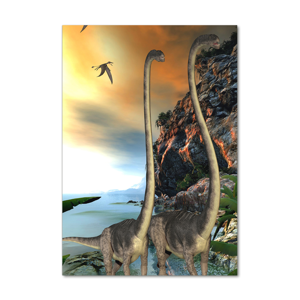 Foto obraz szkło hartowane pionowy Dinozaury