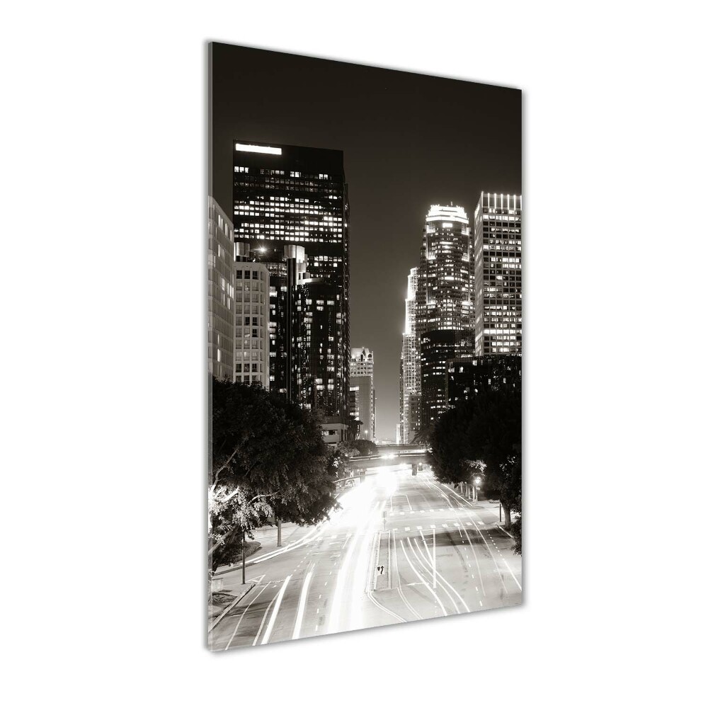 Foto obraz szklany pionowy Los Angeles nocą
