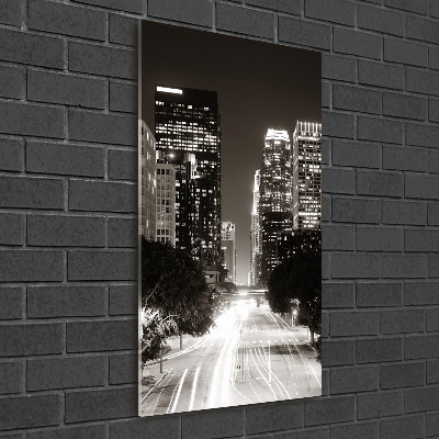 Foto obraz szklany pionowy Los Angeles nocą
