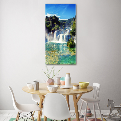 Foto obraz szkło hartowane pionowy Wodospad Krka