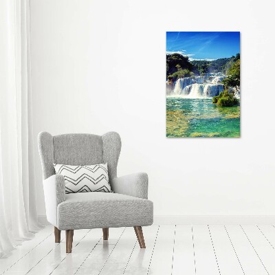 Foto obraz szkło hartowane pionowy Wodospad Krka
