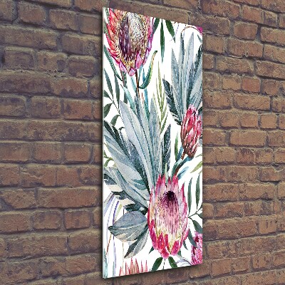 Nowoczesny szklany obraz ze zdjęcia pionowy Protea