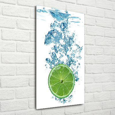 Foto obraz szklany pionowy Limonka pod wodą