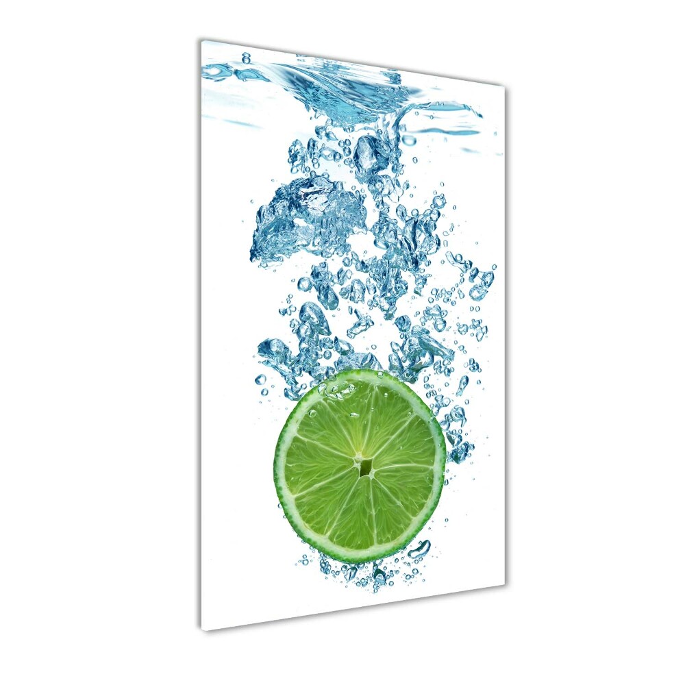 Foto obraz szklany pionowy Limonka pod wodą
