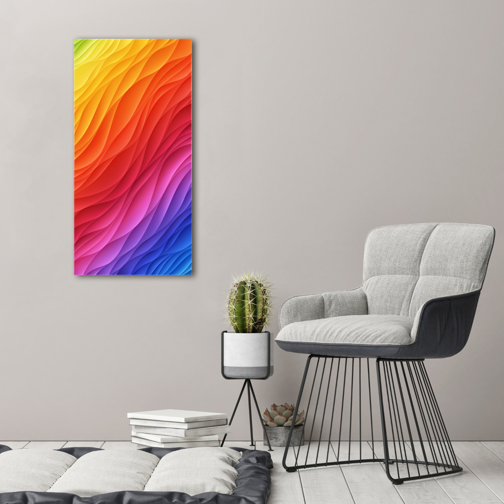 Foto obraz szkło hartowane pionowy Kolorowe fale