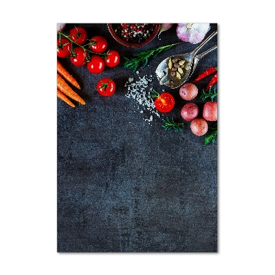 Foto obraz na szkle pionowy Warzywa i przyprawy