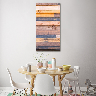Foto obraz szklany pionowy Drewniana ściana