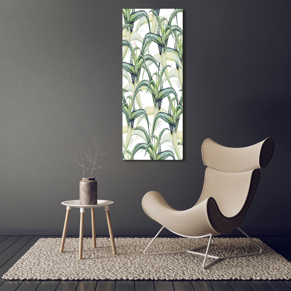 Fotoobraz szklany na ścianę do salonu pionowy Aloes