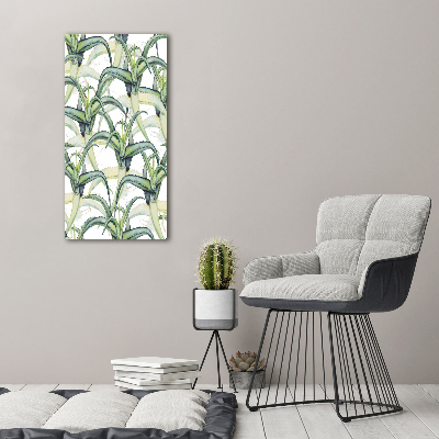Fotoobraz szklany na ścianę do salonu pionowy Aloes