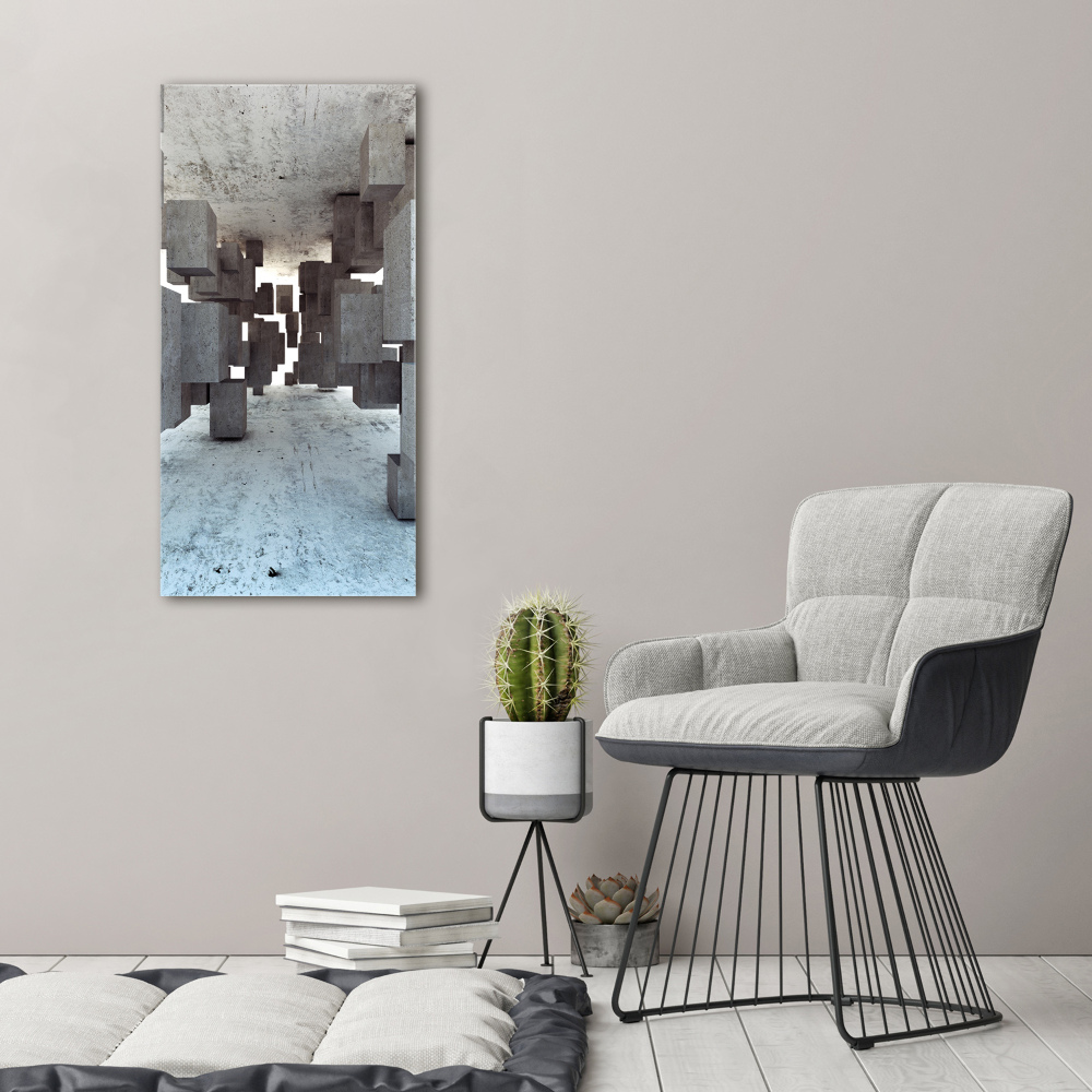 Foto obraz na szkle pionowy Sześciany w betonie