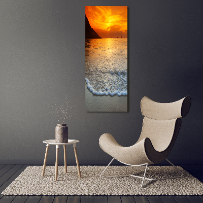 Foto obraz szkło hartowane pionowy Zachód słońca