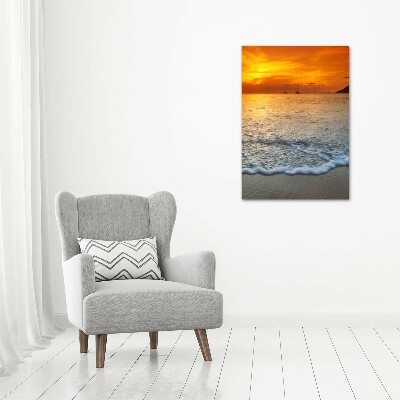 Foto obraz szkło hartowane pionowy Zachód słońca
