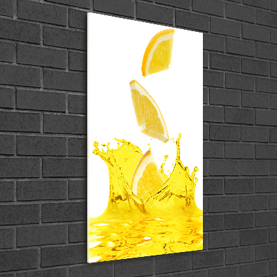 Foto obraz szkło hartowane pionowy Cytrynowy sok