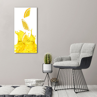 Foto obraz szkło hartowane pionowy Cytrynowy sok