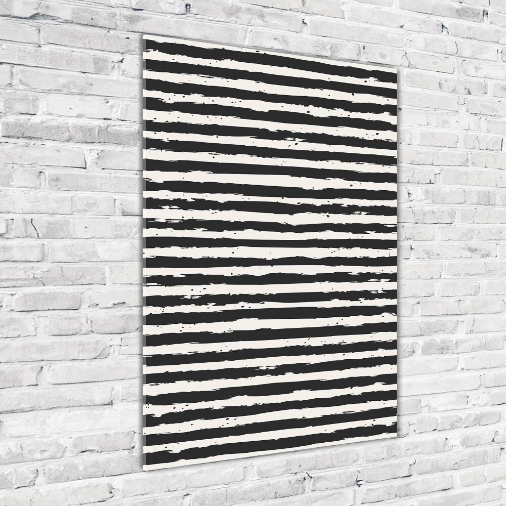 Foto obraz na szkle pionowy Czarno-białe paski