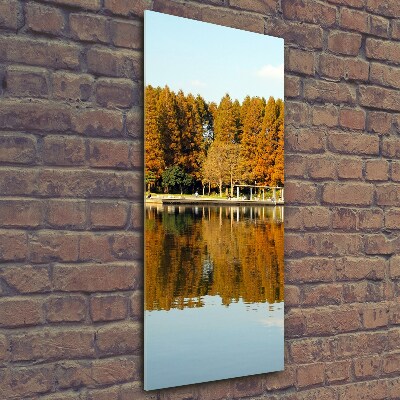 Foto obraz szkło hartowane pionowy Park jesienią