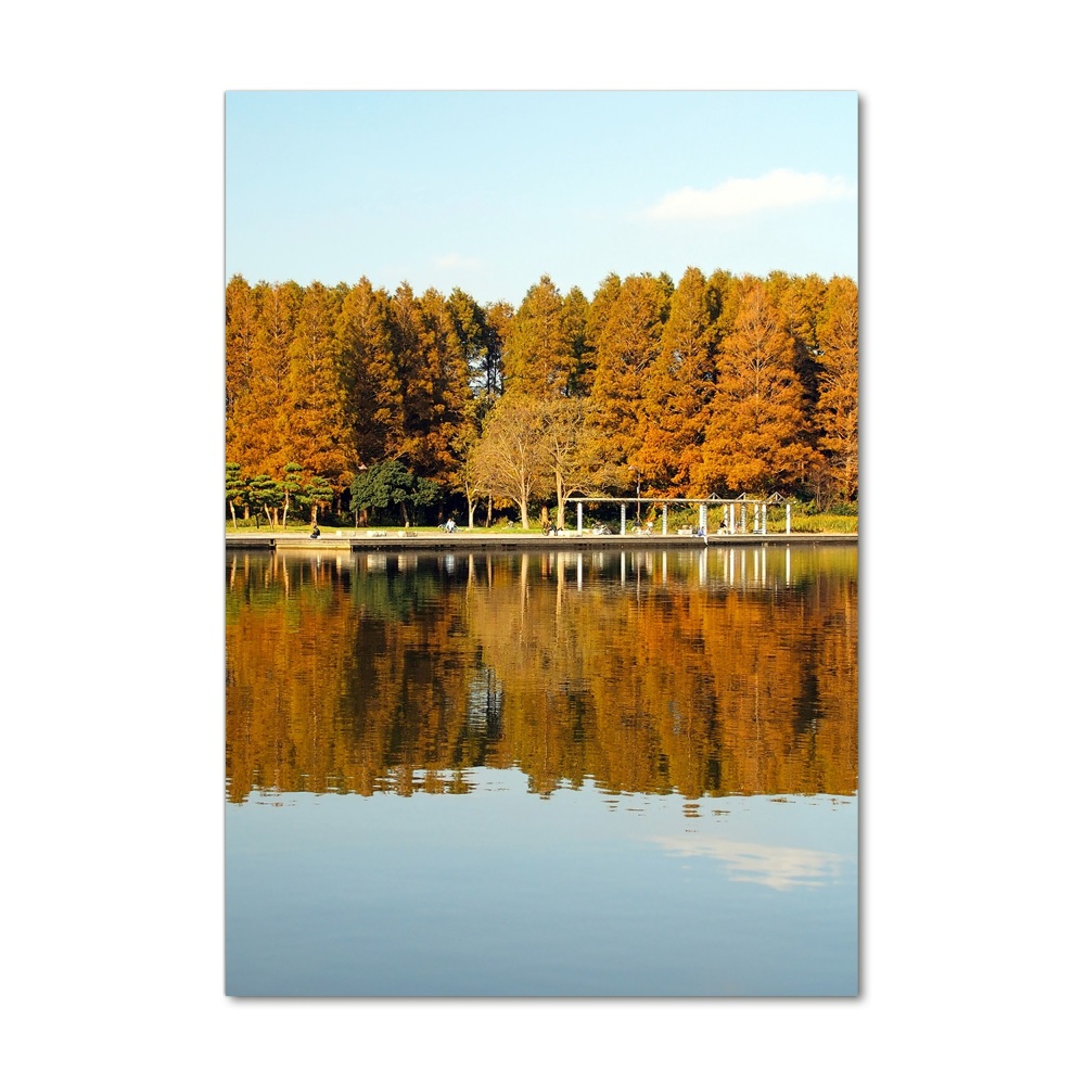 Foto obraz szkło hartowane pionowy Park jesienią