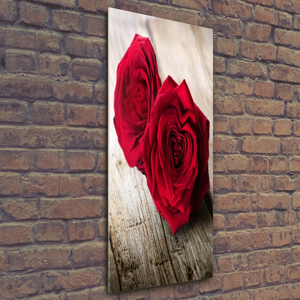 Foto obraz szkło hartowane pionowy Czerwone róże