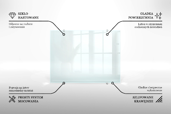Panel szklany do kuchni transparentny 
