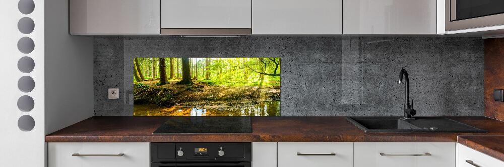 Panel do kuchni Promyki słońca las