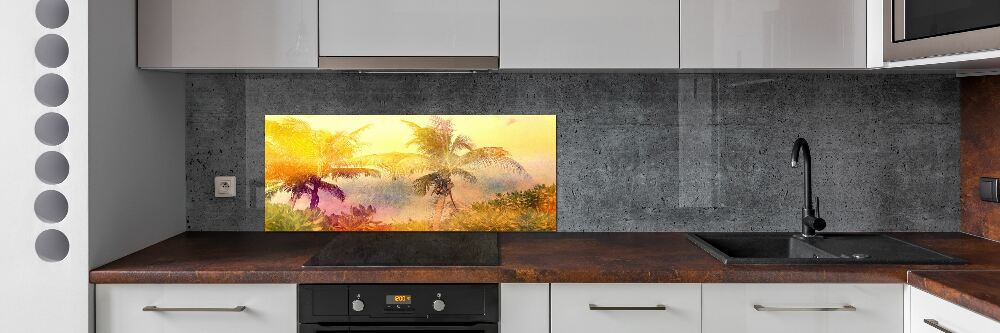 Panel do kuchni Kolorowe palmy