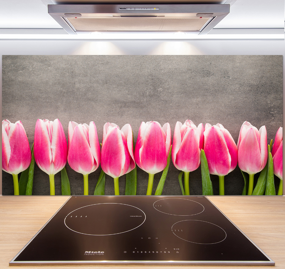 Panel do kuchni Różowe tulipany