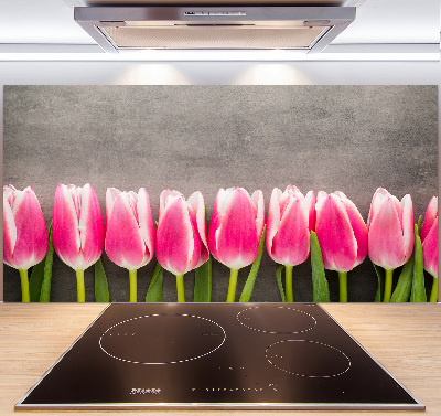 Panel do kuchni Różowe tulipany