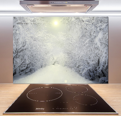 Panel do kuchni Piękny las zimą