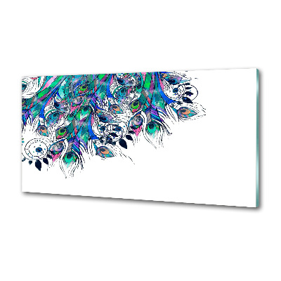Panel dekor szkło Pawie pióra
