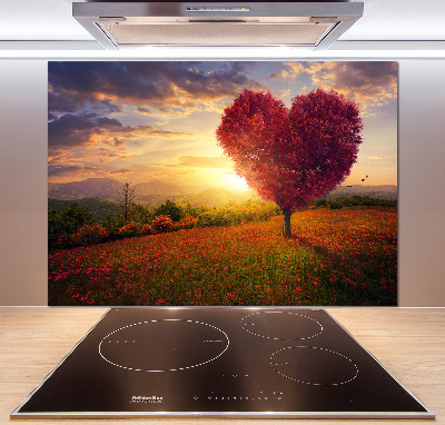 Panel do kuchni Drzewo pole serce