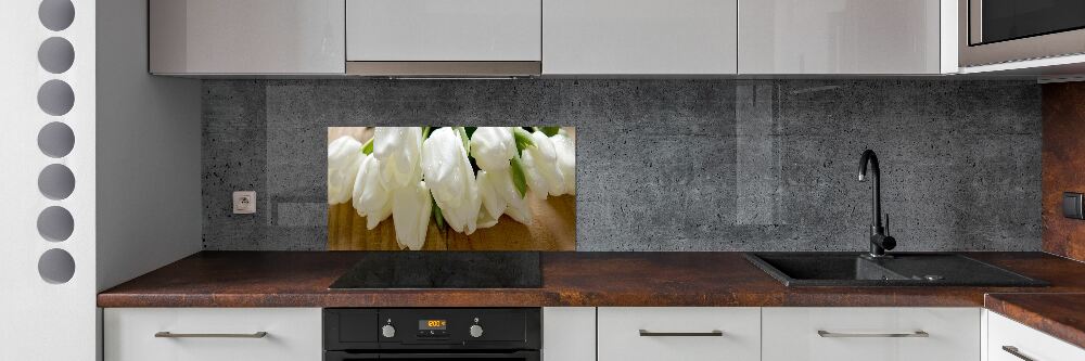 Panel do kuchni Białe tulipany