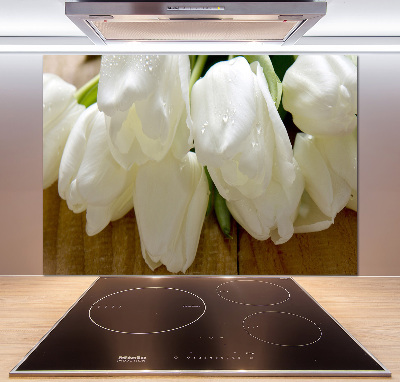 Panel do kuchni Białe tulipany