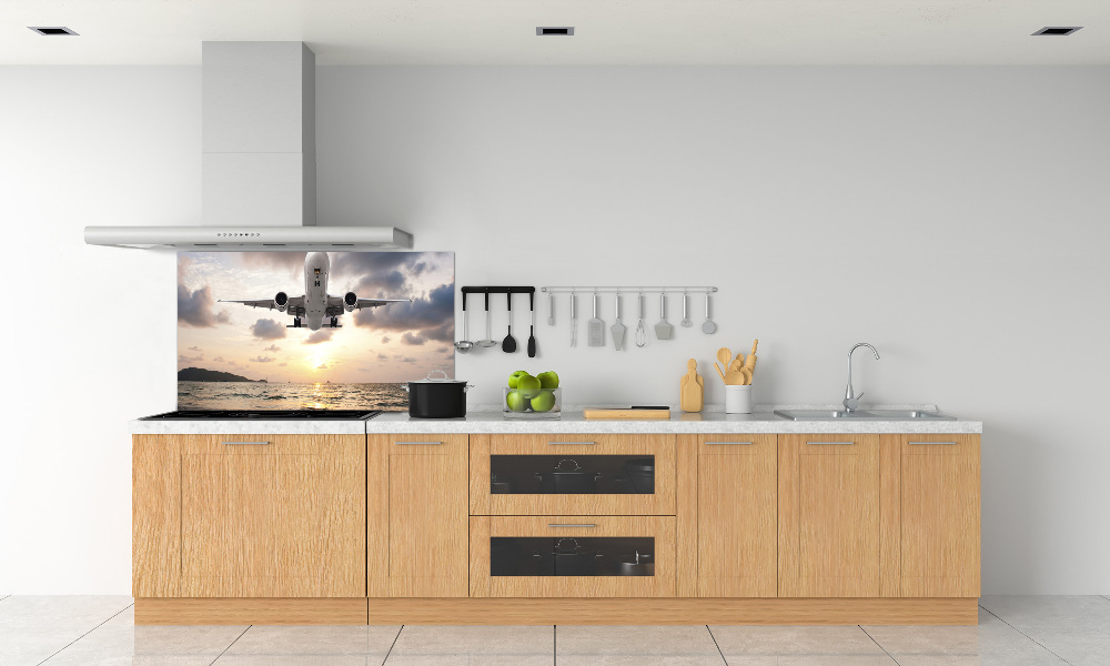 Panel do kuchni Samolot nad morzem
