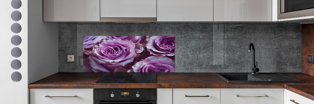Panel do kuchni Fioletowe róże