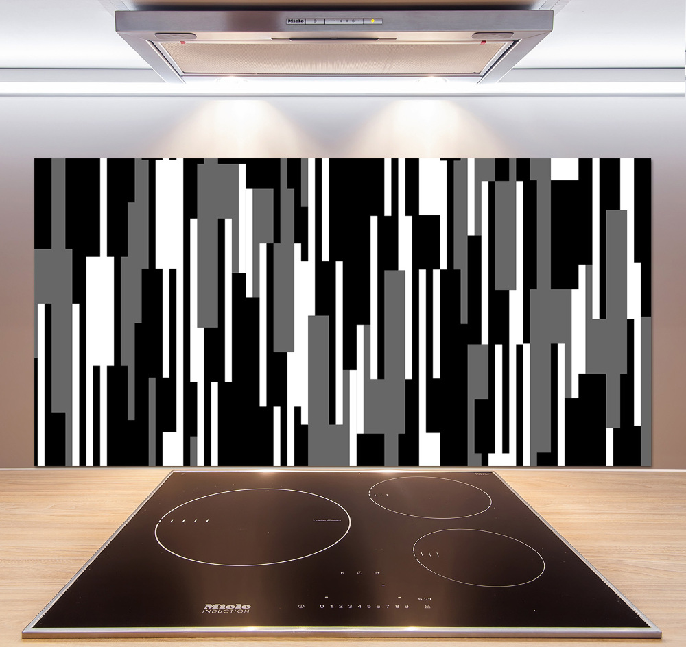 Panel do kuchni Czarno-białe linie