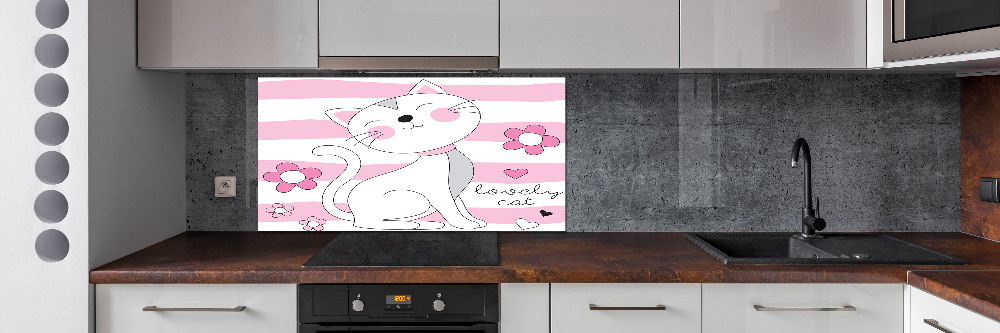Panel między meble w kuchni Biały kot